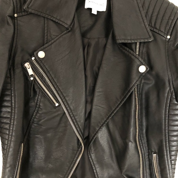 Warehouse Jackets & Blazers - Warehouse Black Leather Bomber Jacket